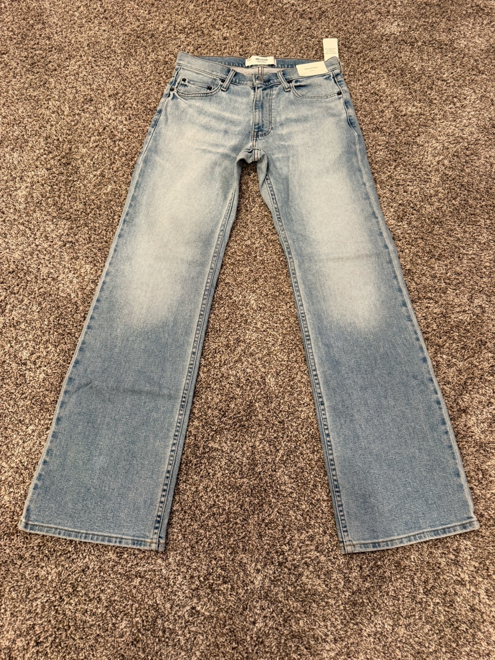 Hollister Men’s Relaxed Boot Jeans 30x34 Stretch Light Wash NWT Bootcut